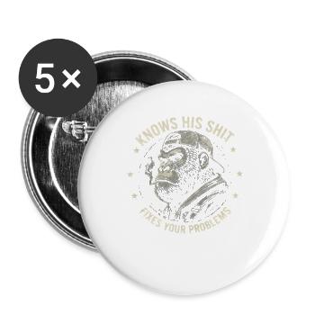 Gorilla Fixer: Problem-Solver Attitude - Buttons large 2.2''/56 mm (5-pack) - white - Front