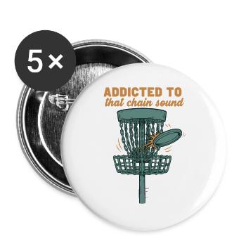 Addicted To That Chain Sound Disc Golf Basket - Buttons large 2.2''/56 mm (5-pack) - white - Front