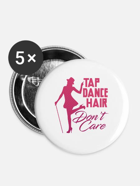 Stepptanz Stepptänzer Stepptänzerin Stepper - Buttons groß 56 mm (5er Pack) - Weiß