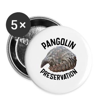 Pangolin Preservation - Buttons large 2.2''/56 mm (5-pack) - white - Front