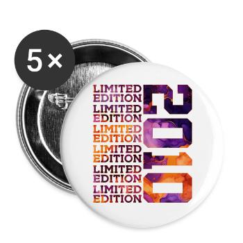 16E ANNIVERSAIRE ÉDITION LIMITÉE 2010 - Lot de 5 grands badges (56 mm) - blanc - Devant