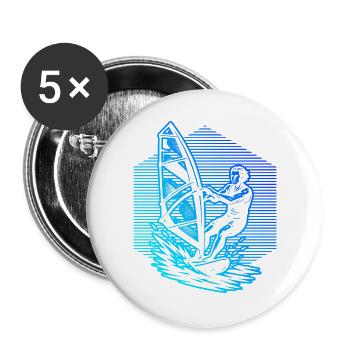 Windsurfing in a nutshell - Buttons large 2.2''/56 mm (5-pack) - white - Front