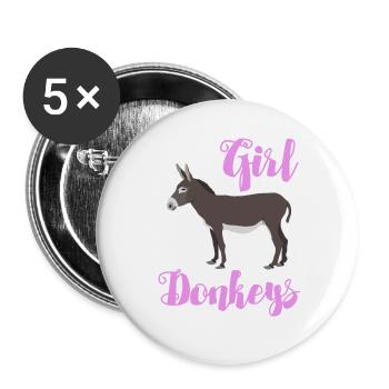 Nur ein Mädchen, das Esel liebt - Buttons groß 56 mm (5er Pack) - Weiß - Vorne