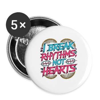 Cardiac Tech I Break Rhythms Pacemaker Technician - Buttons groß 56 mm (5er Pack) - Weiß - Vorne