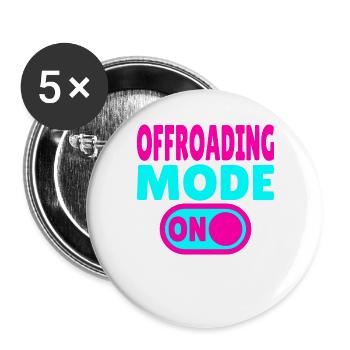 Offroading Mode ON – Abenteuer im Gelände - Buttons groß 56 mm (5er Pack) - Weiß - Vorne