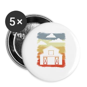 Grange Rétro - Lot de 5 grands badges (56 mm) - blanc - Devant
