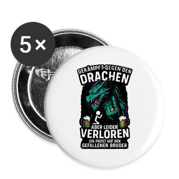 Équipe de la fête de garçon Bräutigam - Lot de 5 grands badges (56 mm) - blanc - Devant