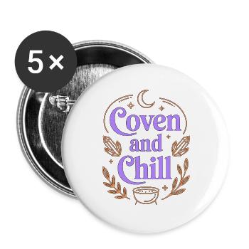 Witchcraft Coven And Chill Tarot Reading Wicca - Buttons large 2.2''/56 mm (5-pack) - white - Front