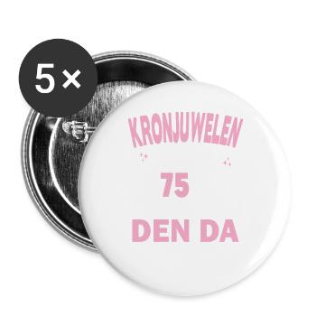 75 Jahre Beziehung Jahrestag Hochzeitstag - Buttons groß 56 mm (5er Pack) - Weiß - Vorne