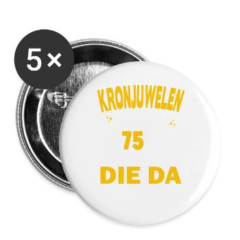75 Jahre Beziehung Jahrestag Hochzeitstag - Buttons groß 56 mm (5er Pack) - Weiß - Vorne