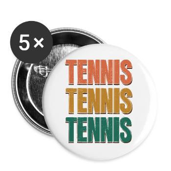 Tennis Trois Lettres en Dégradé de Couleur - Lot de 5 grands badges (56 mm) - blanc - Devant