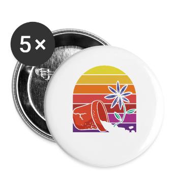 Jardinier de plantes de thé amateur de plantes rétro - Lot de 5 grands badges (56 mm) - blanc - Devant