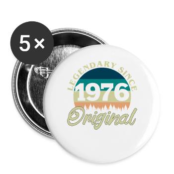 1976 Vintage Retro Original Geburtstagsgeschenk - Buttons groß 56 mm (5er Pack) - Weiß - Vorne