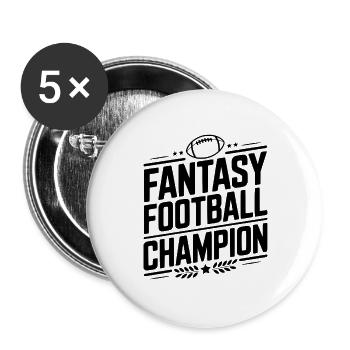 Fantasy Football Champion - Buttons large 2.2''/56 mm (5-pack) - white - Front