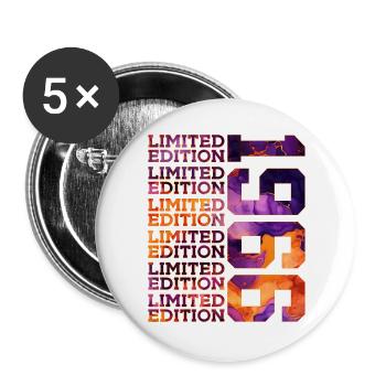 60. GEBURTSTAG LIMITED EDITION 1966 - Buttons groß 56 mm (5er Pack) - Weiß - Vorne