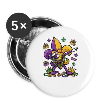 Dabbing Fleur De Lis Mardi Gras Dab Fleur De Lis - Buttons large 2.2''/56 mm (5-pack) - white - Front