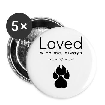 Dog loved - Buttons large 2.2''/56 mm (5-pack) - white - Front