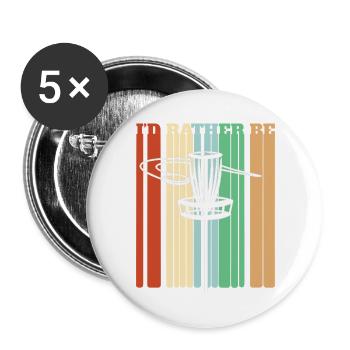Ich würde lieber Discgolf spielen - Buttons groß 56 mm (5er Pack) - Weiß - Vorne