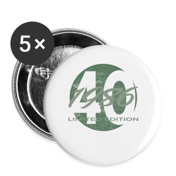 40e anniversaire 1986 cadeau pour hommes et femmes - Lot de 5 grands badges (56 mm) - blanc - Devant