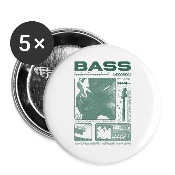 Bass Guitar Lover Bass Player Streetwear - Buttons large 2.2''/56 mm (5-pack) - white - Front