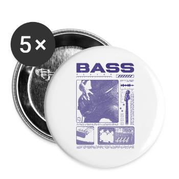 Bass Guitar Lover Bass Player Streetwear - Buttons large 2.2''/56 mm (5-pack) - white - Front