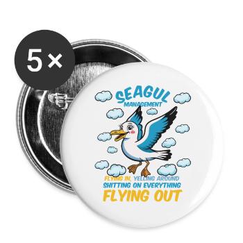 Seagull Management of Competent Colleagues - Buttons large 2.2''/56 mm (5-pack) - white - Front