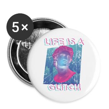 Esthétique vintage Vaporwave rétro streetwear des années 80 - Lot de 5 grands badges (56 mm) - blanc - Devant