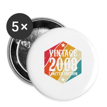 Limited Edition 2008 Geburtstag Geschenk - Buttons groß 56 mm (5er Pack) - Weiß - Vorne