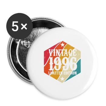 Édition limitée cadeau d’anniversaire 1996 - Lot de 5 grands badges (56 mm) - blanc - Devant