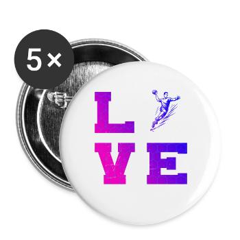 Conception vintage de handball pour hommes - Lot de 5 grands badges (56 mm) - blanc - Devant