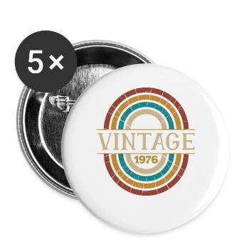 Vintage Geburtstagsgeschenk 1976 Retro Geboren 1976 - Buttons groß 56 mm (5er Pack) - Weiß - Vorne