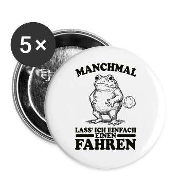 Funny Saying, Meme, Frog, Fart, Fart, Sarcasm - Buttons large 2.2''/56 mm (5-pack) - white - Front