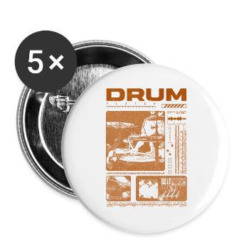 Rock Drummer Drum Player Streetwear - Buttons large 2.2''/56 mm (5-pack) - white - Front