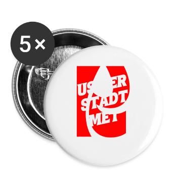 Us of the city met K - Buttons large 2.2''/56 mm (5-pack) - white - Front