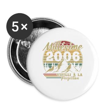 Vintage 2006 - Buttons large 2.2''/56 mm (5-pack) - white - Front
