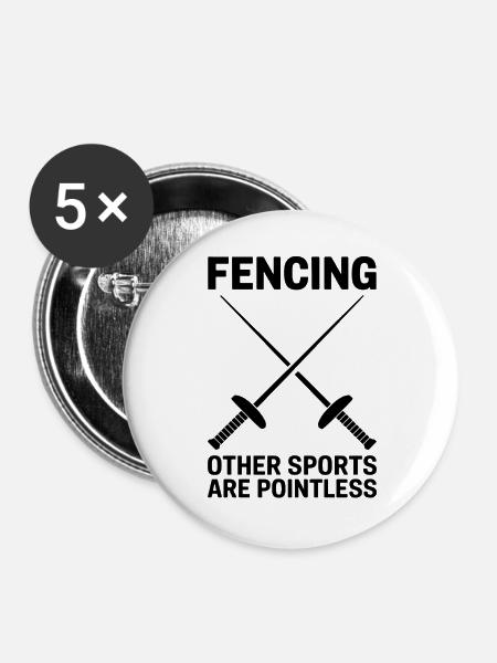 Fechten Sprüche Lustiges Fechten Geschenk - Buttons groß 56 mm (5er Pack) - Weiß