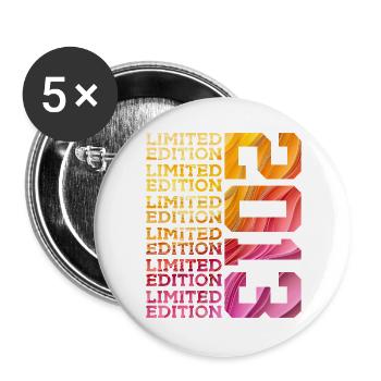 LIMITED EDITION 2013 13 YEARS 13TH BIRTHDAY - Buttons large 2.2''/56 mm (5-pack) - white - Front