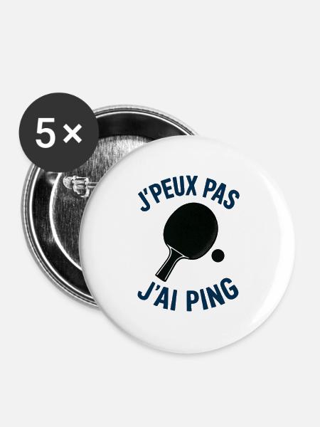 Ich kann nicht, ich ping. - Buttons groß 56 mm (5er Pack) - Weiß