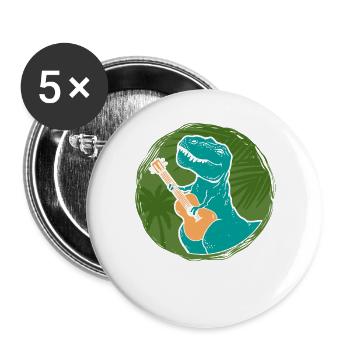 Hawaiian Ukulele Uke T-Rex - Buttons large 2.2''/56 mm (5-pack) - white - Front