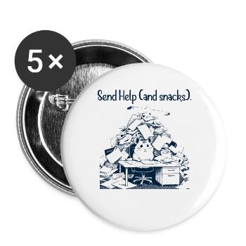 Hamster - Envoyez de l’aide et des encas - Lot de 5 grands badges (56 mm) - blanc - Devant
