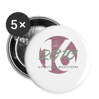 16. Geburtstag 2010 Jungen und Mädchen Geschenk - Buttons groß 56 mm (5er Pack) - Weiß - Vorne