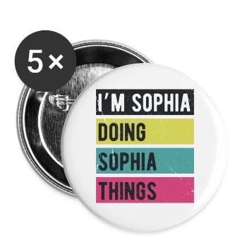 I’m Sophia Doing Sophia Things Retro Colors - Buttons large 2.2''/56 mm (5-pack) - white - Front