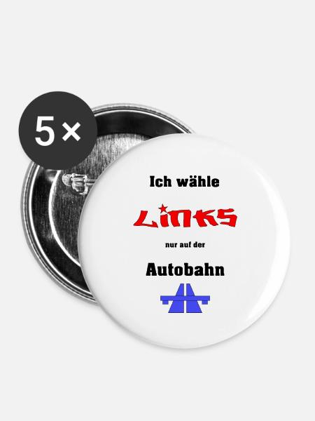 Ich wähle Links - Buttons groß 56 mm (5er Pack) - Weiß