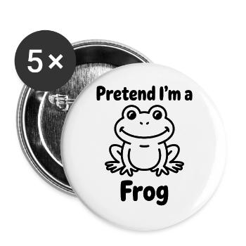 Expressions de grenouilles, cadeau drôle de grenouille - Lot de 5 grands badges (56 mm) - blanc - Devant