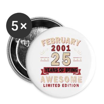 Légende depuis février 2001 Design pour femmes, hommes - Lot de 5 grands badges (56 mm) - blanc - Devant