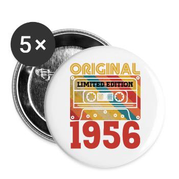 70th Birthday 70 Years Original 1956 Vintage - Buttons large 2.2''/56 mm (5-pack) - white - Front