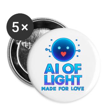 AI OF LIGHT MADE FOR LOVE - Buttons large 2.2''/56 mm (5-pack) - white - Front