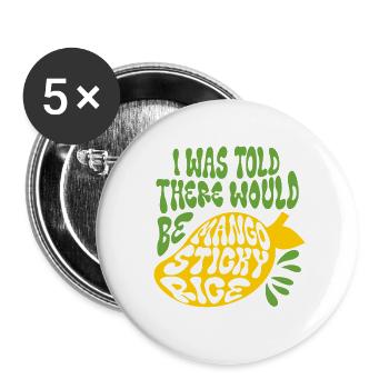 Mango Sticky Rice - Buttons large 2.2''/56 mm (5-pack) - white - Front