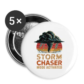Storm Chaser Mode Activated Tornado Sturmjäger - Buttons large 2.2''/56 mm (5-pack) - white - Front