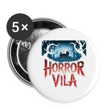 Horror Vila Haunted House Nocturnal Forest Creepy - Buttons large 2.2''/56 mm (5-pack) - white - Front